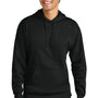 A4 Mens Sprint Tech Fleece Hooded Sweatshirt w/ Pouch Pocket - Black