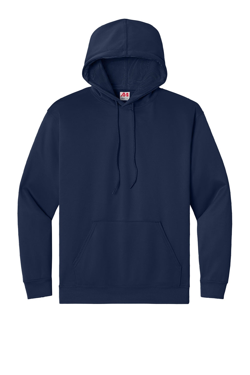 A4 A4N4279 Mens Sprint Tech Fleece Hooded Sweatshirt w/ Pouch Pocket Navy Blue Flat Front