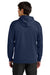 A4 A4N4279 Mens Sprint Tech Fleece Hooded Sweatshirt w/ Pouch Pocket Navy Blue Model Back