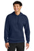 A4 A4N4279 Mens Sprint Tech Fleece Hooded Sweatshirt w/ Pouch Pocket Navy Blue Model Front