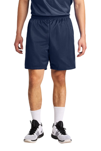 A4 A4N5293 Mens Moisture Wicking Mesh Shorts Navy Blue Model Front