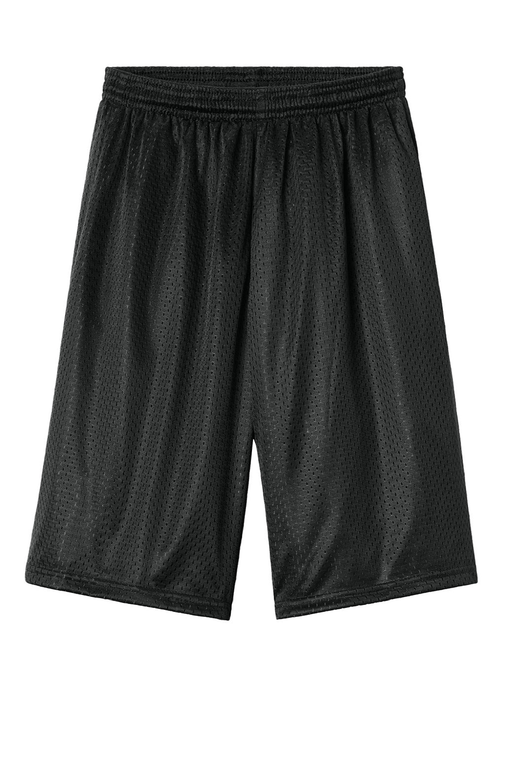 A4 A4N5296 Mens Moisture Wicking Tricot Mesh Shorts Black Flat Front