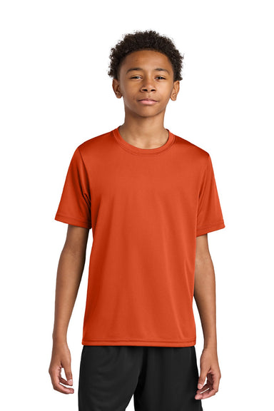 A4 A4NB3142 Youth Performance Moisture Wicking Short Sleeve Crewneck T-Shirt Athletic Orange Model Front