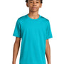 A4 Youth Performance Moisture Wicking Short Sleeve Crewneck T-Shirt - Electric Blue