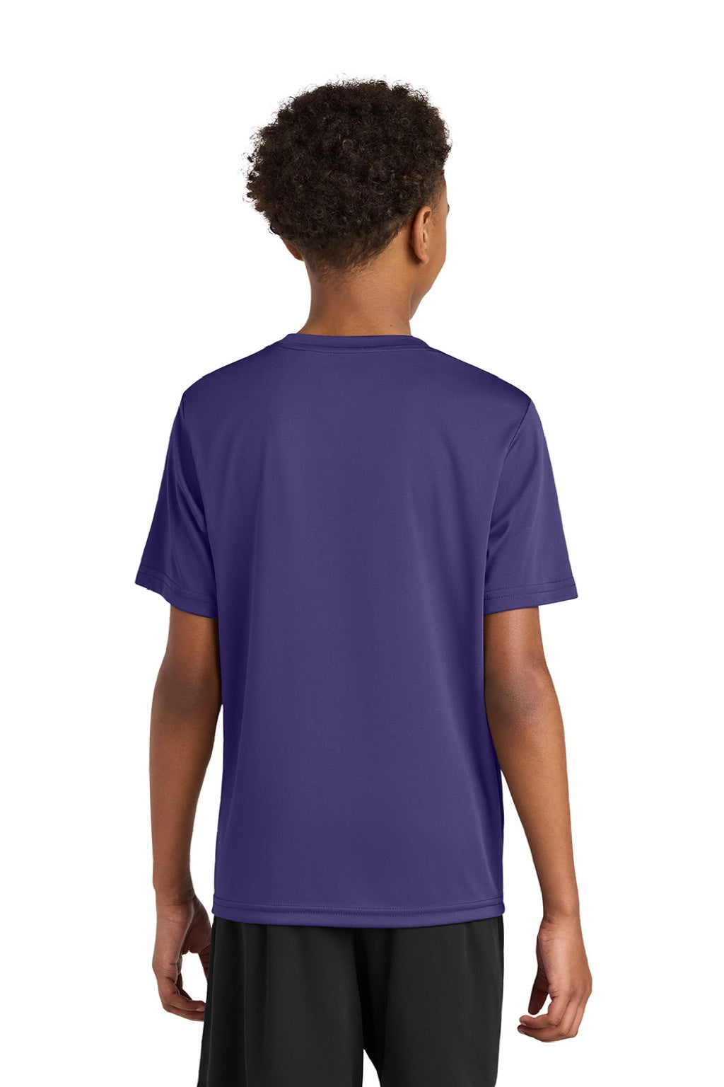 A4 A4NB3142 Youth Performance Moisture Wicking Short Sleeve Crewneck T-Shirt Purple Model Back