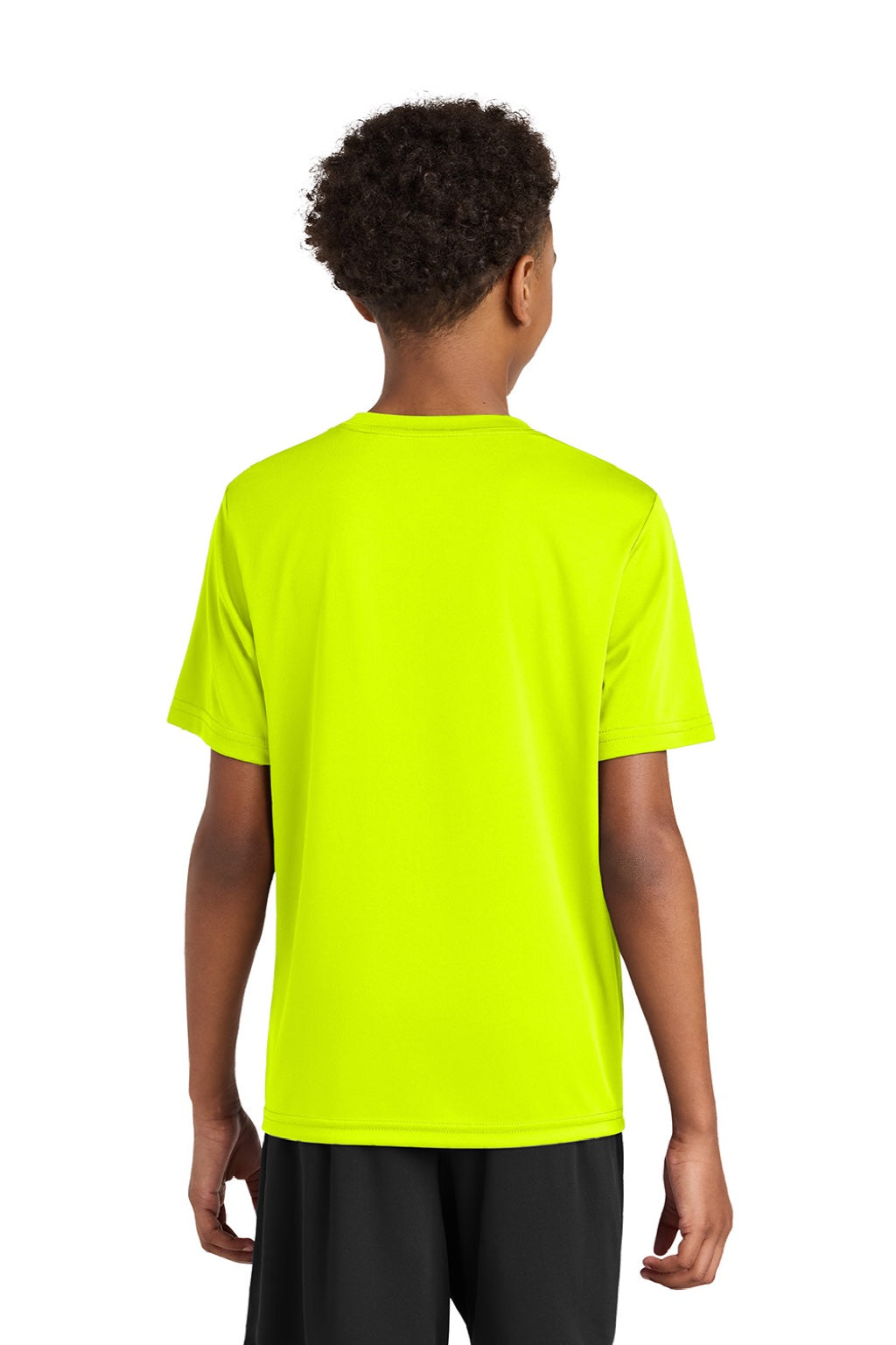A4 A4NB3142 Youth Performance Moisture Wicking Short Sleeve Crewneck T-Shirt Safety Yellow Model Back