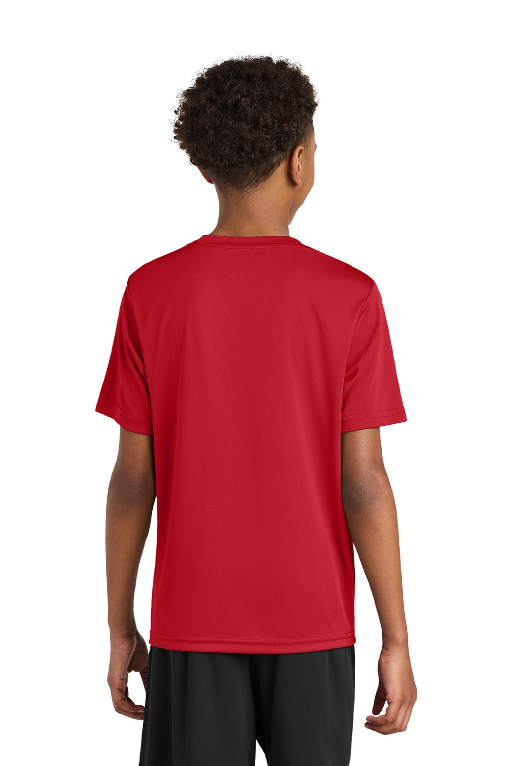 A4 A4NB3142 Youth Performance Moisture Wicking Short Sleeve Crewneck T-Shirt Scarlet Red Model Back