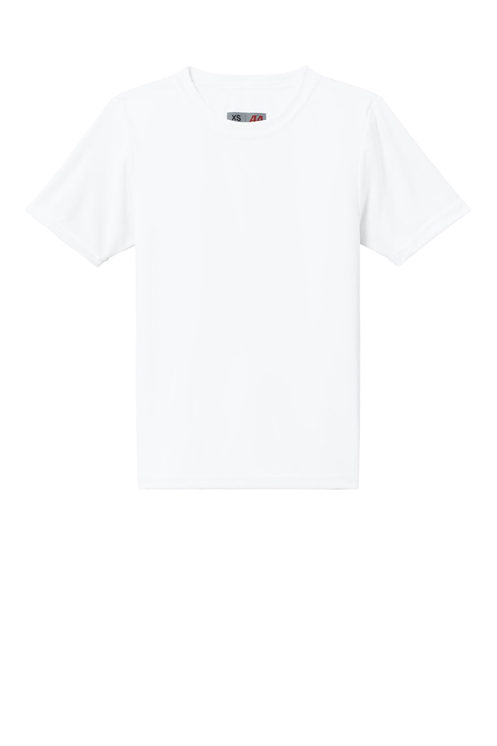A4 A4NB3142 Youth Performance Moisture Wicking Short Sleeve Crewneck T-Shirt White Flat Front