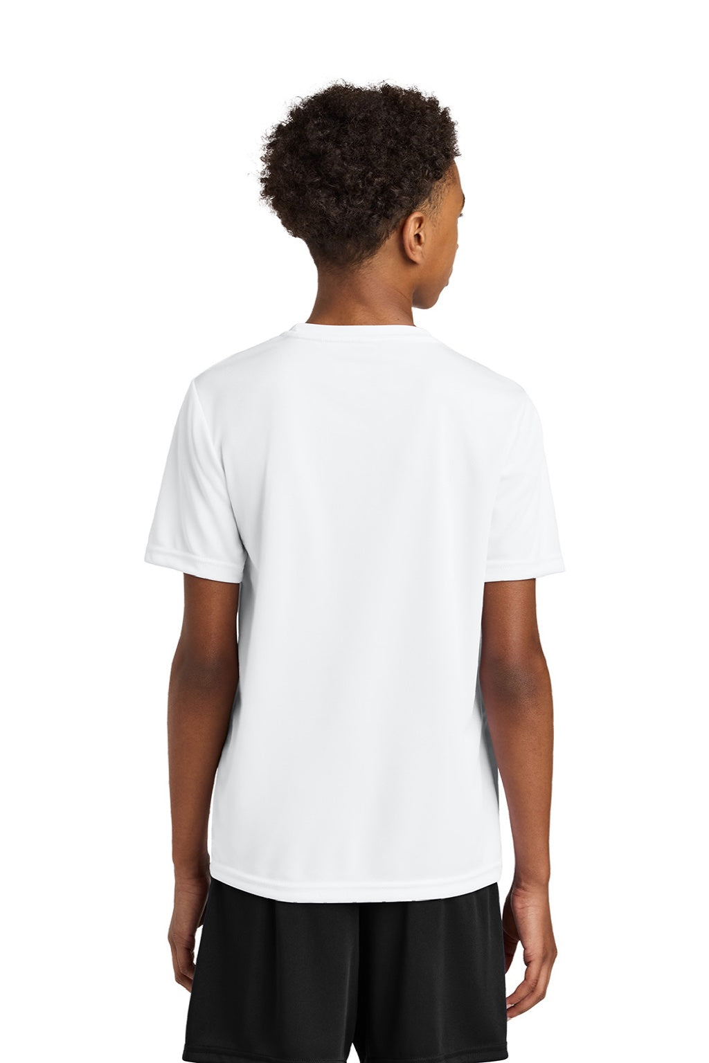 A4 A4NB3142 Youth Performance Moisture Wicking Short Sleeve Crewneck T-Shirt White Model Back