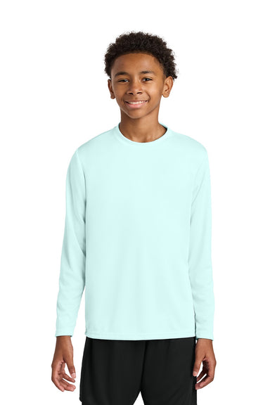 A4 A4NB3165 Youth Cooling Performance Long Sleeve Crewneck T-Shirt Pastel Blue Model Front