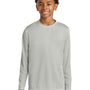 A4 Youth Cooling Performance Long Sleeve Crewneck T-Shirt - Silver Grey - COMING SOON
