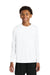 A4 A4NB3165 Youth Cooling Performance Long Sleeve Crewneck T-Shirt White Model Front