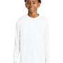 A4 Youth Cooling Performance Long Sleeve Crewneck T-Shirt - White - COMING SOON