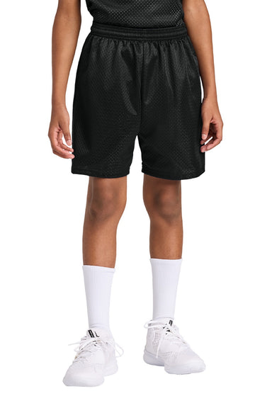 A4 A4NB5301 Youth Moisture Wicking Mesh Shorts Black Model Front