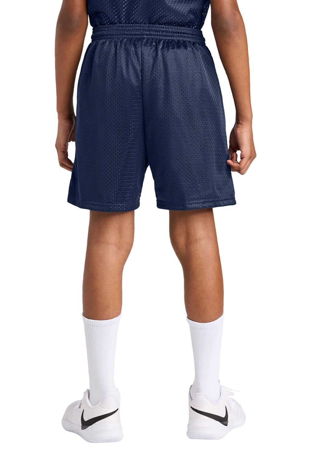 A4 A4NB5301 Youth Moisture Wicking Mesh Shorts Navy Blue Model Back