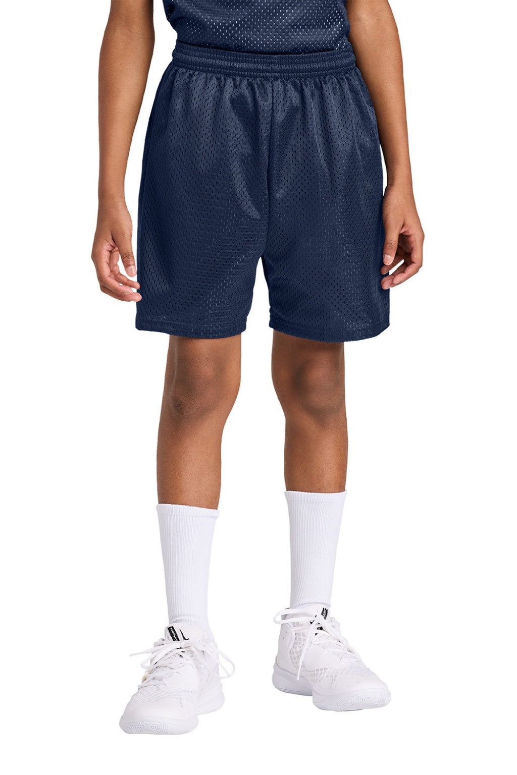 A4 A4NB5301 Youth Moisture Wicking Mesh Shorts Navy Blue Model Front
