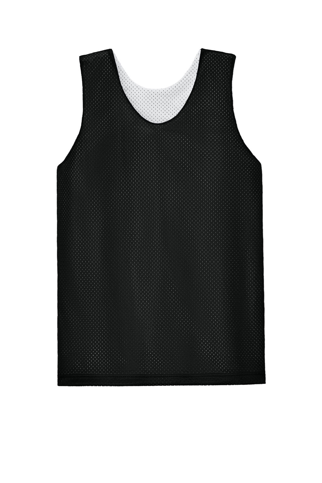 A4 A4NF1270 Mens Reversible Mesh Moisture Wicking Tank Top Black Flat Front