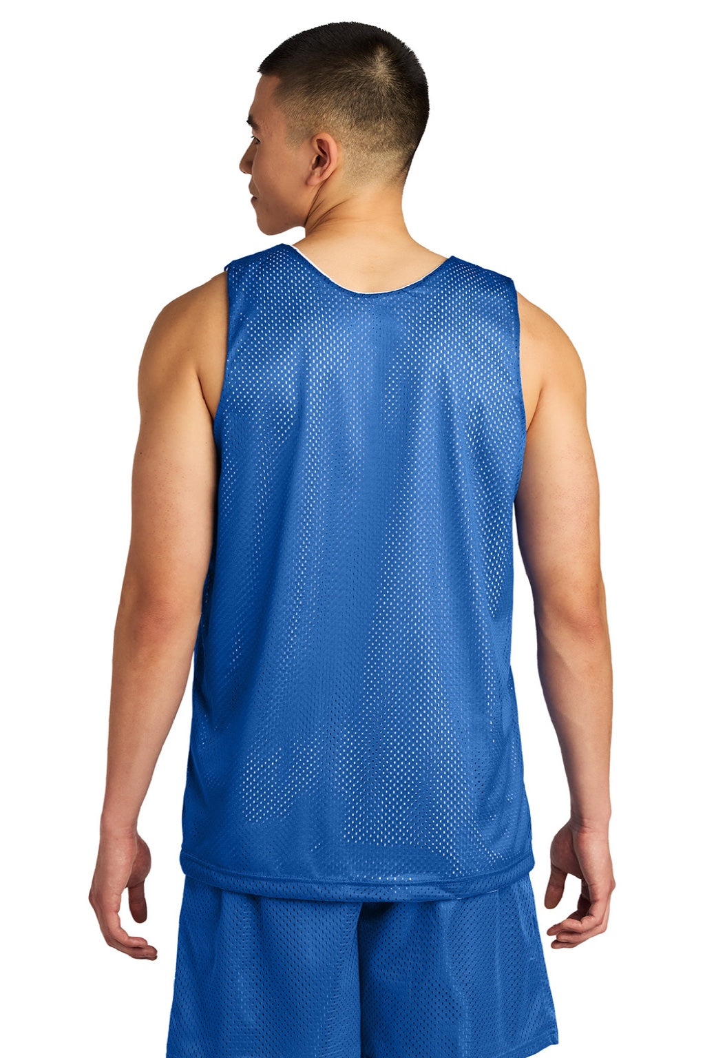A4 A4NF1270 Mens Reversible Mesh Moisture Wicking Tank Top Royal Blue Model Back