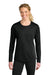 A4 A4NW3002 Womens Cooling Performance Long Sleeve Crewneck T-Shirt Black Model Front