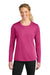 A4 A4NW3002 Womens Cooling Performance Long Sleeve Crewneck T-Shirt Fuchsia Pink Model Front