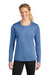 A4 A4NW3002 Womens Cooling Performance Long Sleeve Crewneck T-Shirt Light Blue Model Front