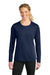 A4 A4NW3002 Womens Cooling Performance Long Sleeve Crewneck T-Shirt Navy Blue Model Front