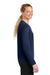 A4 A4NW3002 Womens Cooling Performance Long Sleeve Crewneck T-Shirt Navy Blue Model Side