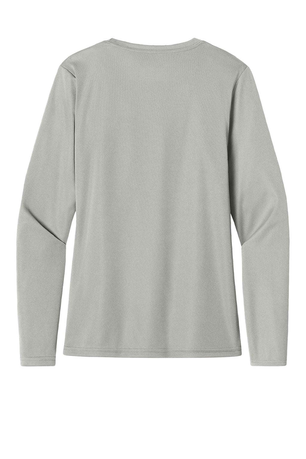 A4 A4NW3002 Womens Cooling Performance Long Sleeve Crewneck T-Shirt Silver Grey Flat Back