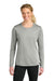 A4 A4NW3002 Womens Cooling Performance Long Sleeve Crewneck T-Shirt Silver Grey Model Front