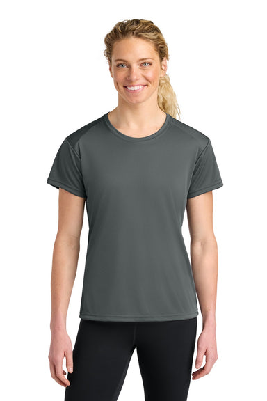 A4 A4NW3201 Womens Performance Moisture Wicking Short Sleeve Crewneck T-Shirt Graphite Grey Model Front