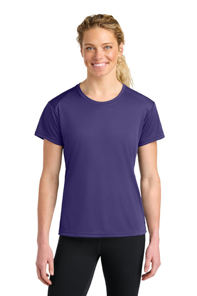 A4 A4NW3201 Womens Performance Moisture Wicking Short Sleeve Crewneck T-Shirt Purple Model Front