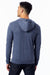 Alternative AA1970/1970E1 Mens Eco Jersey Full Zip Hooded Sweatshirt Hoodie Eco True Navy Blue Model Back