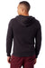 Alternative AA9590/9590 Mens Rocky Eco Fleece Full Zip Hooded Sweatshirt Hoodie Eco True Black Model Back