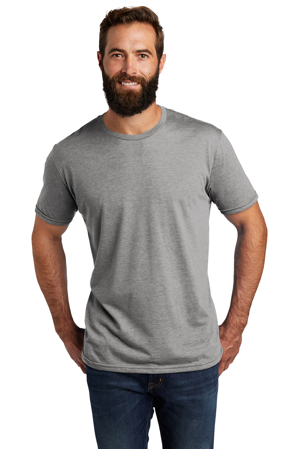 Allmade AL2004 Mens Short Sleeve Crewneck T-Shirt Aluminum Grey Model Front