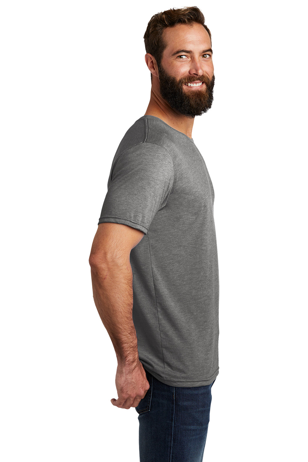 Allmade AL2004 Mens Short Sleeve Crewneck T-Shirt Aluminum Grey Model Side