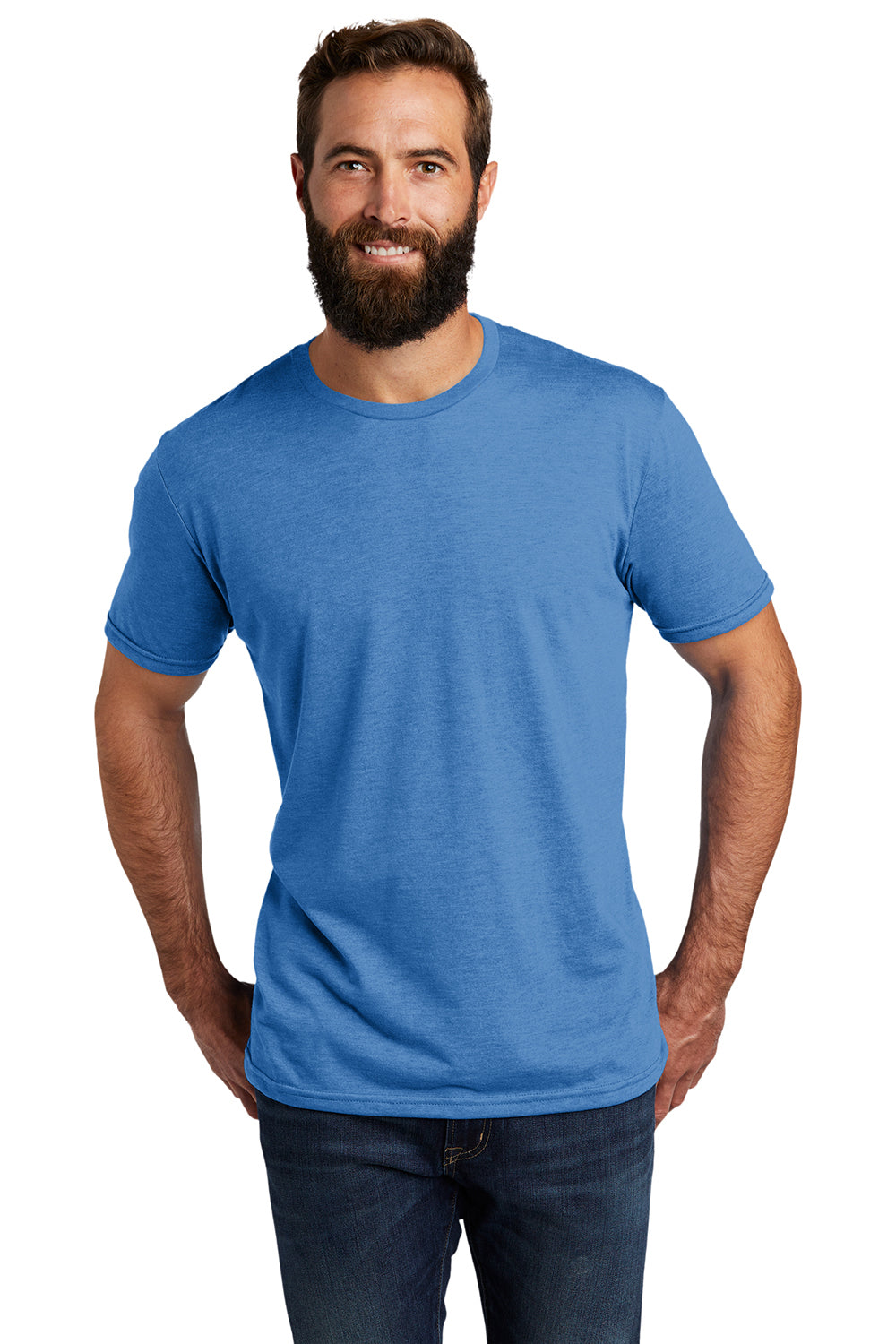 Allmade AL2004 Mens Short Sleeve Crewneck T-Shirt Azure Blue Model Front