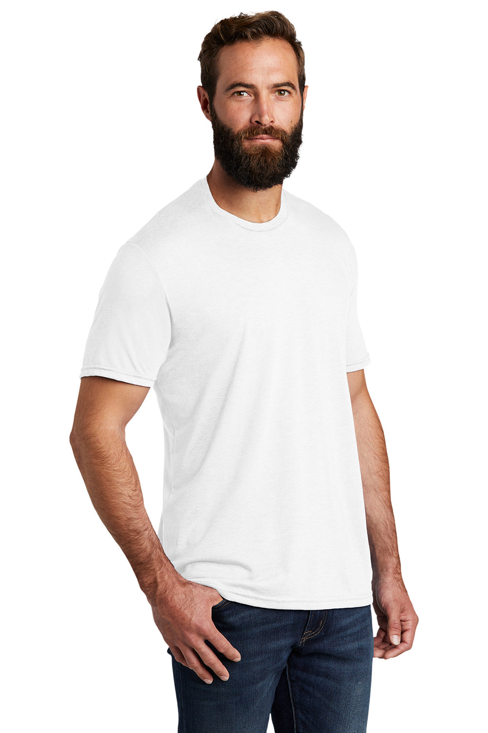 Allmade AL2004 Mens Short Sleeve Crewneck T-Shirt Bright White Model 3Q