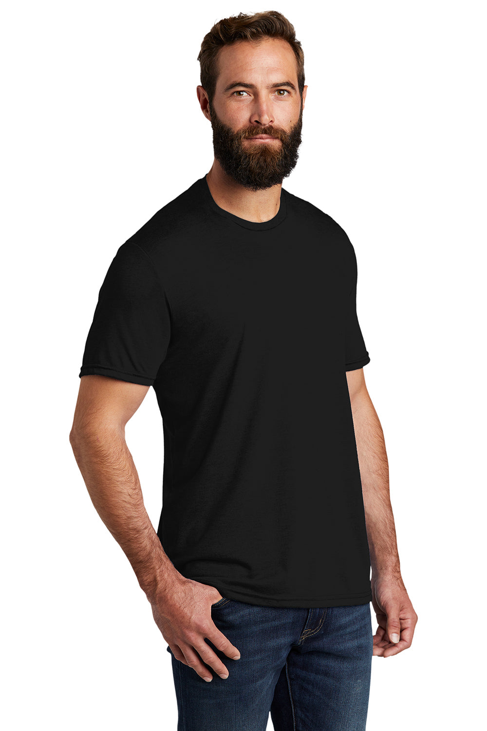 Allmade AL2004 Mens Short Sleeve Crewneck T-Shirt Deep Black Model 3Q