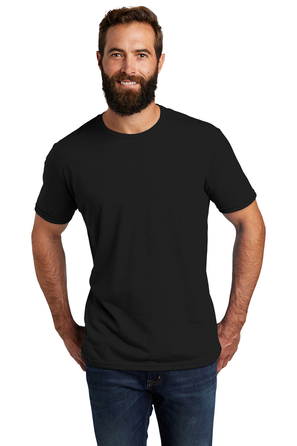 Allmade AL2004 Mens Short Sleeve Crewneck T-Shirt Deep Black Model Front