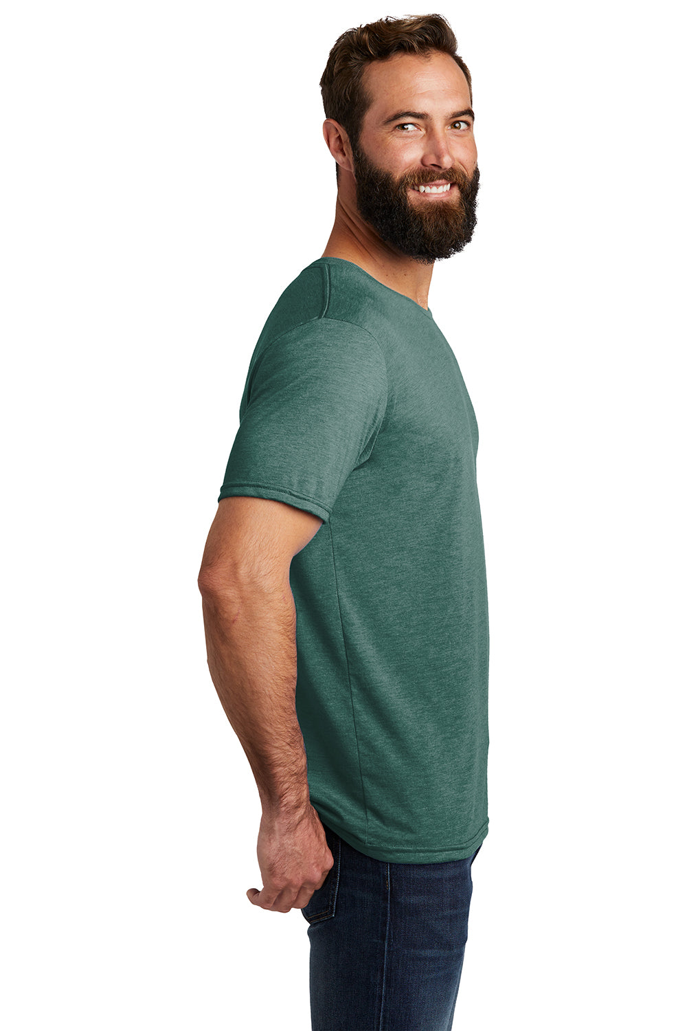 Allmade AL2004 Mens Short Sleeve Crewneck T-Shirt Deep Sea Green Model Side