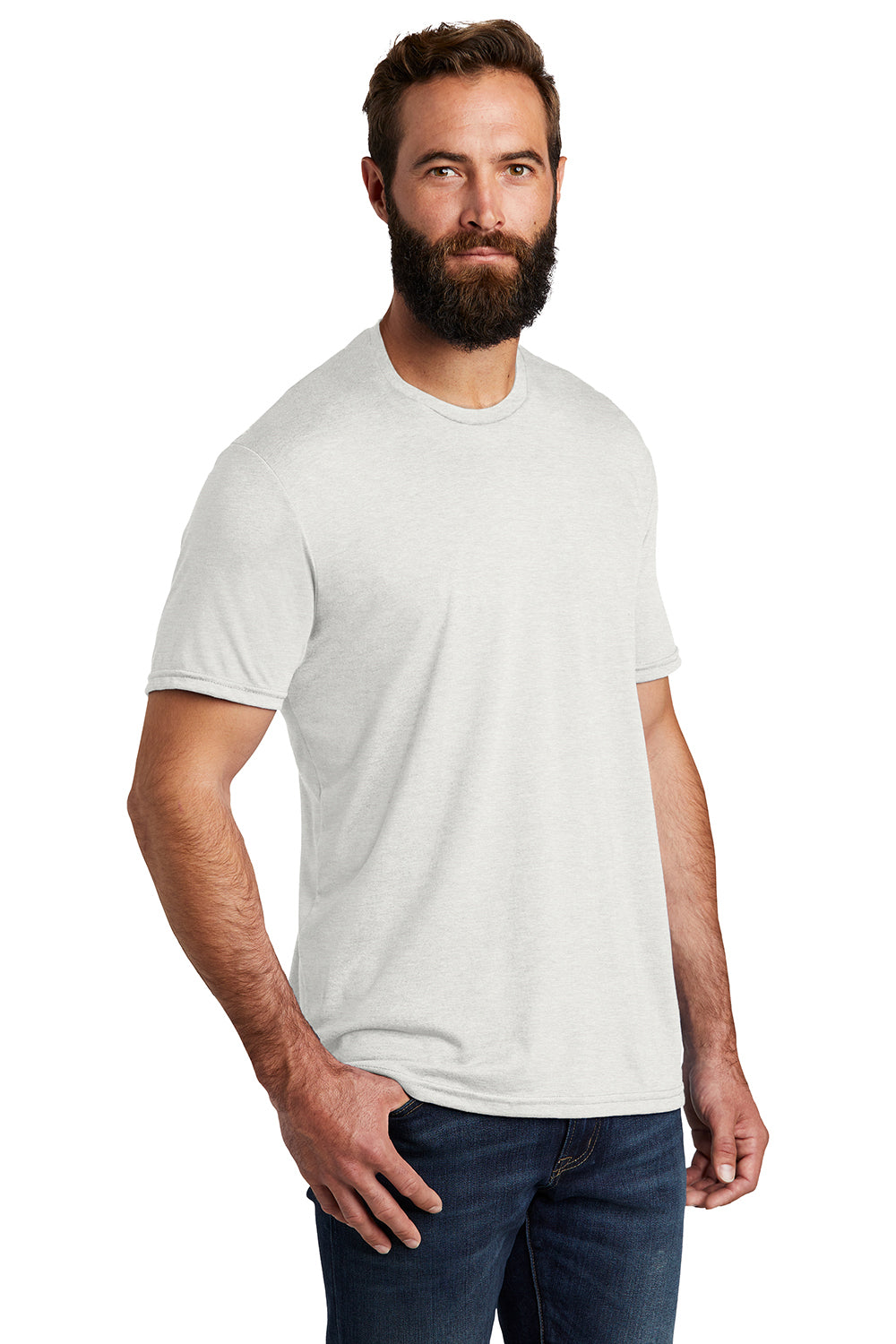 Allmade AL2004 Mens Short Sleeve Crewneck T-Shirt Fairly White Model 3Q