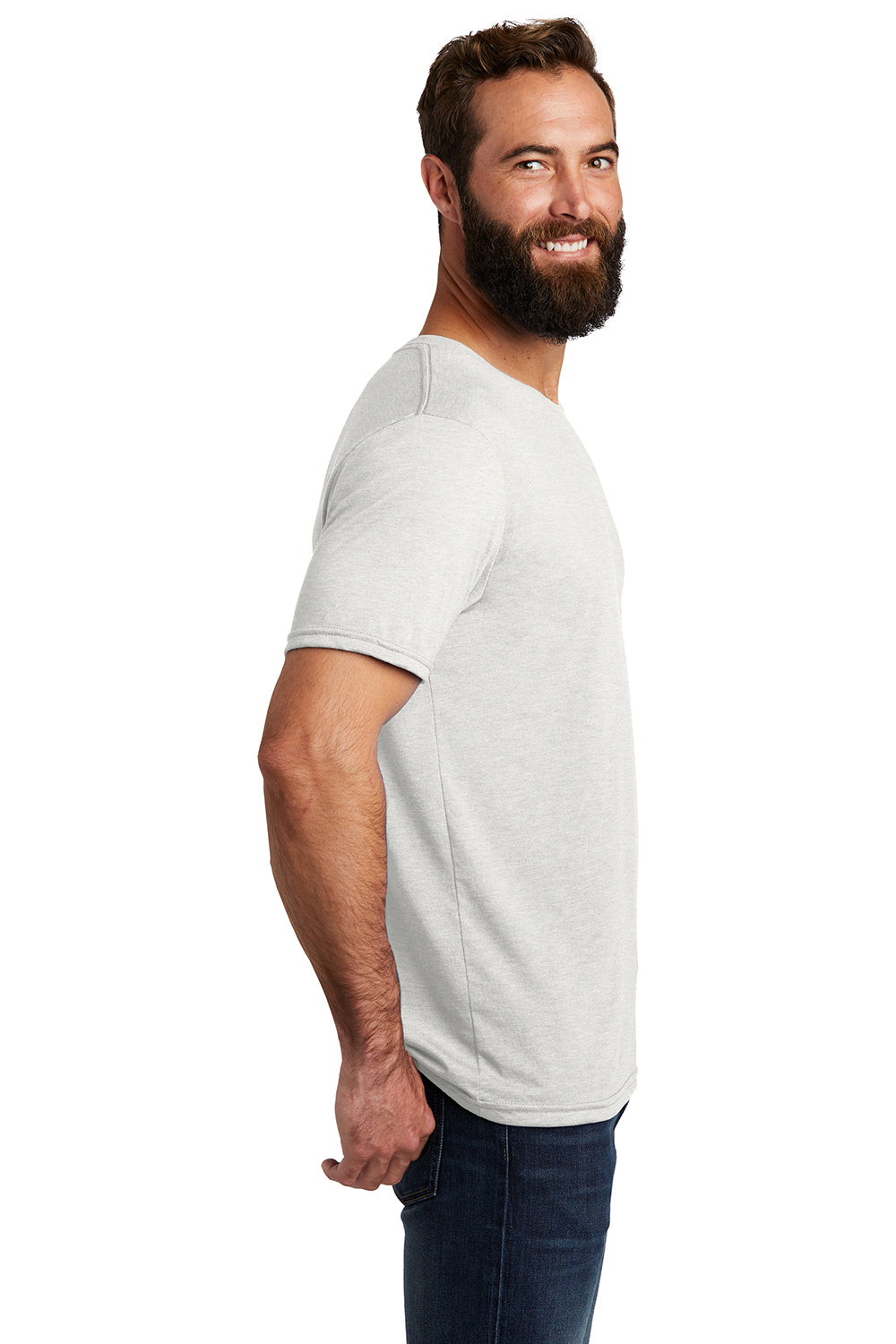 Allmade AL2004 Mens Short Sleeve Crewneck T-Shirt Fairly White Model Side