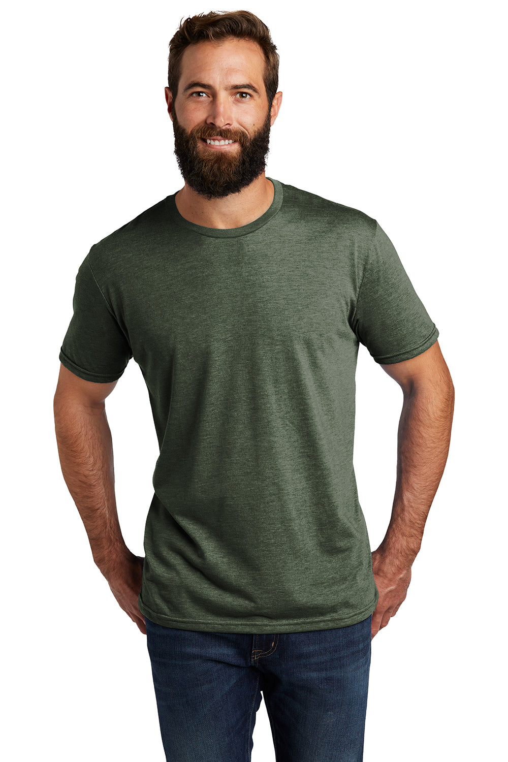 Allmade AL2004 Mens Short Sleeve Crewneck T-Shirt Herb Green Model Front