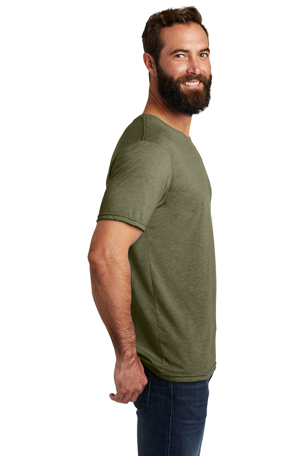 Allmade AL2004 Mens Short Sleeve Crewneck T-Shirt Olive You Green Model Side