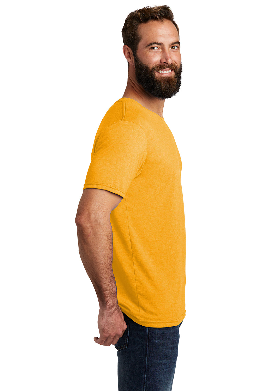 Allmade AL2004 Mens Short Sleeve Crewneck T-Shirt Orange You Fancy Model Side