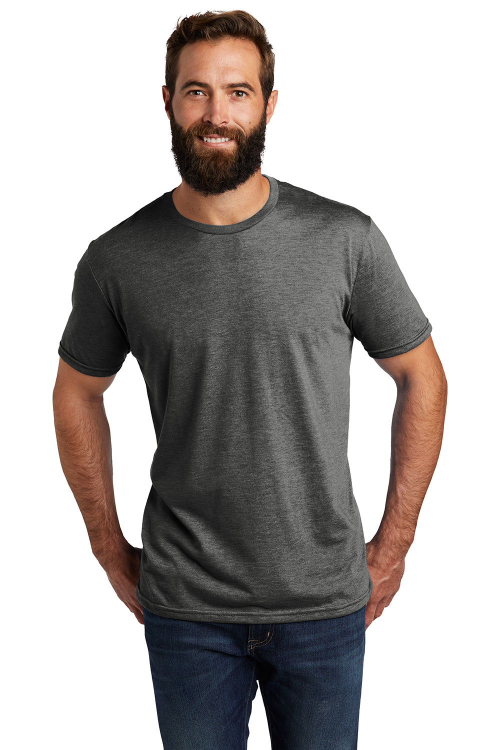 Allmade AL2004 Mens Short Sleeve Crewneck T-Shirt Terrain Grey Model Front