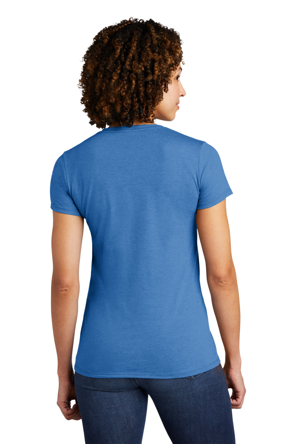 Allmade AL2008 Womens Short Sleeve Crewneck T-Shirt Azure Blue Model Back
