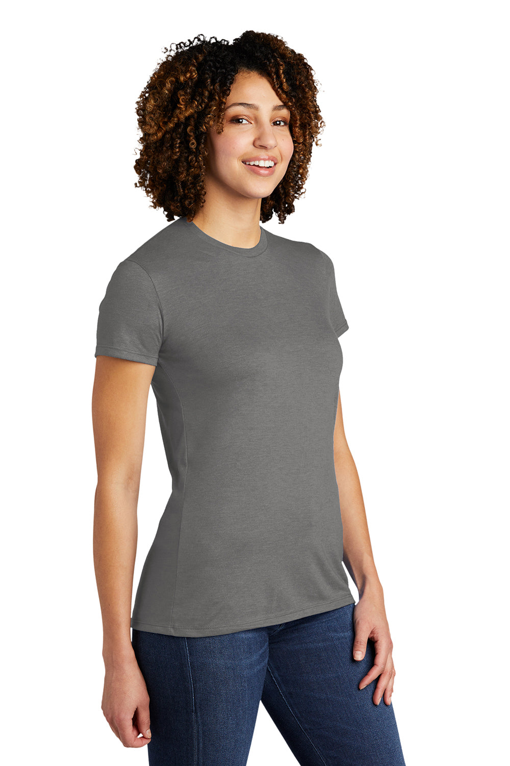 Allmade AL2008 Womens Short Sleeve Crewneck T-Shirt Aluminum Grey Model 3Q