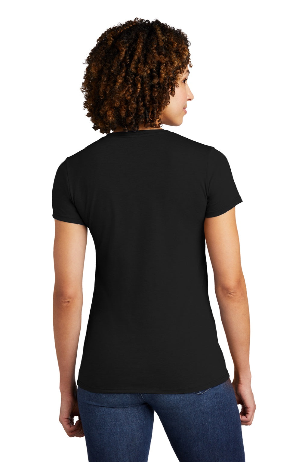 Allmade AL2008 Womens Short Sleeve Crewneck T-Shirt Deep Black Model Back