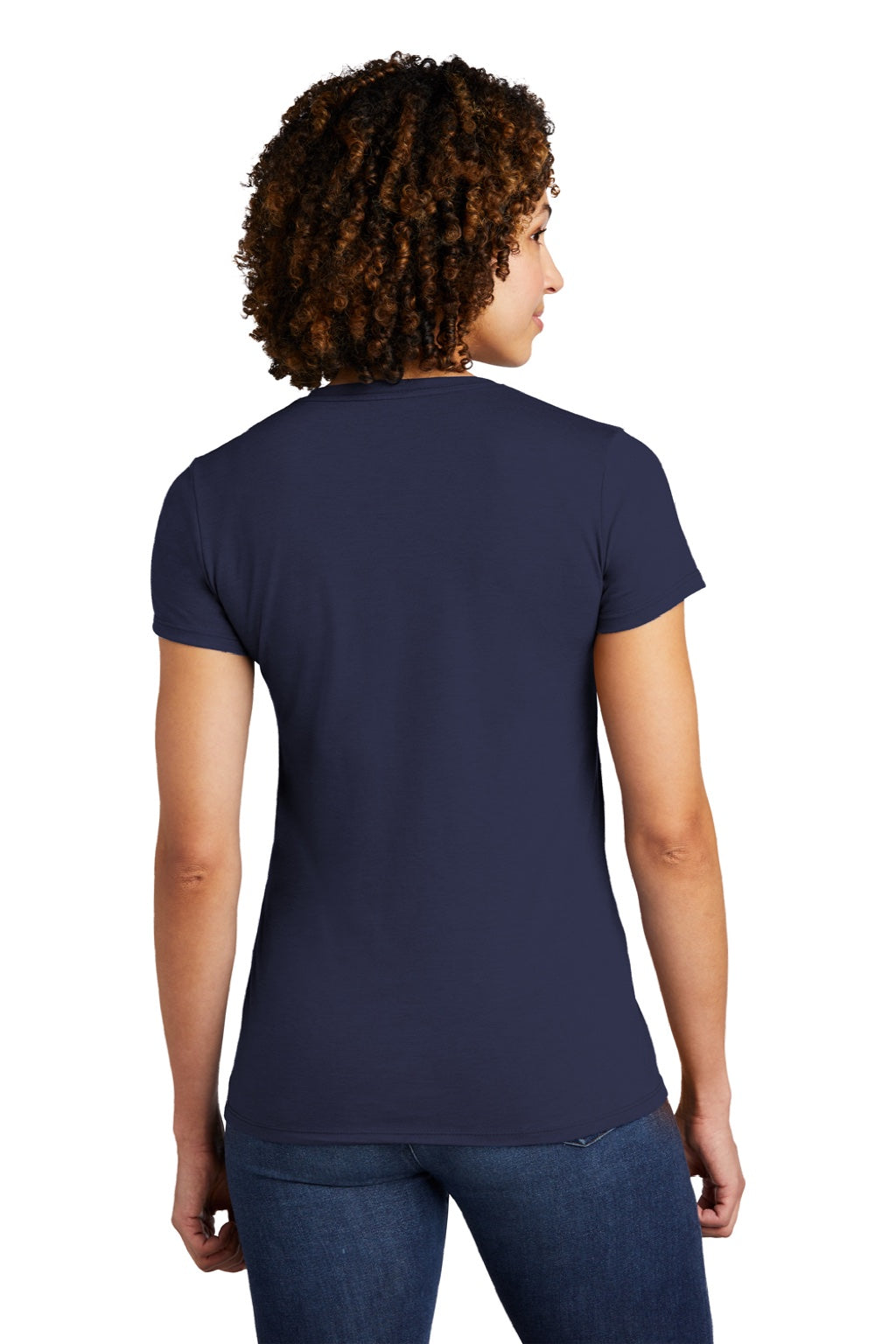 Allmade AL2008 Womens Short Sleeve Crewneck T-Shirt Night Sky Navy Blue Model Back